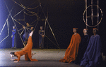 Martha Graham production of "Seraphic Dialogue" with Bertram Ross, Linda Hodes kneeling, at right Matt Turney, Helen McGehee and Mary Hinkson, choreography by Martha Graham
