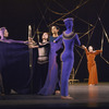 Martha Graham production of "Seraphic Dialogue" with Helen McGehee, Bertram Ross and Linda Hodes in red, choreography by Martha Graham