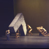 Martha Graham production of "Alcestis" with Martha Graham at left, choreography by Martha Graham