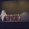 Martha Graham production of "Alcestis" with Martha Graham at left, choreography by Martha Graham