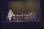 Martha Graham production of "Alcestis" with Martha Graham at left, choreography by Martha Graham