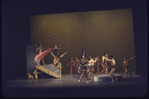 Martha Graham production of "Alcestis" with Martha Graham at left, Paul Taylor with pink scarf and Bertram Ross (C), choreography by Martha Graham