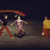 Martha Graham production of "Acrobats of God" with Robert Powell in red pants, Martha Graham (R), choreography by Martha Graham