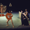 Martha Graham production of "Cortege of Eagles" with Mary Hinkson (rear), Martha Graham & Clive Thompson (R), choreography by Martha Graham