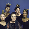 Martha Graham with dancers who are to assume role of "Clytemnestra", Martha Graham center with Helen McGehee, Matt Turney, Linda Hodes and Mary Hinkson