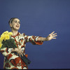 Martha Graham poses with flowers