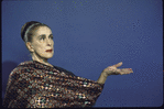 Martha Graham poses in robe from "Lady of the House of Sleep", choreography by Martha Graham