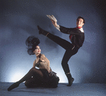 New York City Ballet - Studio portrait of Gloria Govrin and Frank Ohman in "Western Symphony", choreography by George Balanchine (New York)