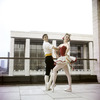 New York City Ballet - Publicity photo Patricia McBride and Edward Villella in front of the unfinished New York State Theater at Lincoln Center, in "Tarantella" costume, choreography by George Balanchine (New York)