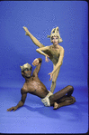 Martha Graham Dance Company, studio portrait of Elisa Monte and George White, Jr. in "Ecuatorial", choreography by Martha Graham