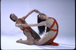 Martha Graham Dance Company, studio portrait of Peggy Lyman and Peter Sparling in "Acts of Light", choreography by Martha Graham