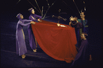 Martha Graham Dance Company production of "Seraphic Dialogue" with Bonnie Oda Homsey (in red cape) and Peter Sparling, choreography by Martha Graham