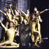 Martha Graham Dance Company dancers in costume for "Acts of Light", backstage at intermission with Martha Graham, choreography by Martha Graham