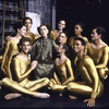 Martha Graham Dance Company dancers in costume for "Acts of Light", backstage at intermission with Martha Graham, choreography by Martha Graham