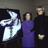 Choreographer Martha Graham and artist Andy Warhol with painting of Martha Graham (after Barbara Morgan photographs)