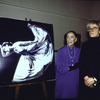 Choreographer Martha Graham and artist Andy Warhol with painting of Martha Graham (after Barbara Morgan photographs)