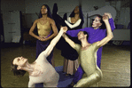 Martha Graham Dance Company, Martha Graham rehearses "Song" with dancers Peter Sparling (L), Thea Nerissa Barnes, Kim Stroud, and Larry White, choreography by Martha Graham