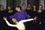 Martha Graham Dance Company, Martha Graham rehearses Takako Asakawa and dancers in "Heretic", choreography by Martha Graham