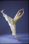 Martha Graham Dance Company, studio portrait of dancer Peggy Lyman in "Lamentation", choreography by Martha Graham