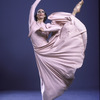Martha Graham Dance Company, studio portrait of dancer Peggy Lyman in "Frontier", choreography by Martha Graham