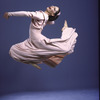 Martha Graham Dance Company, studio portrait of dancer Peggy Lyman in "Frontier", choreography by Martha Graham