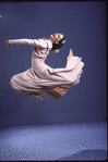 Martha Graham Dance Company, studio portrait of dancer Peggy Lyman in "Frontier", choreography by Martha Graham
