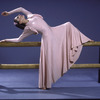 Martha Graham Dance Company, studio portrait of dancer Peggy Lyman in "Frontier", choreography by Martha Graham