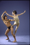 Martha Graham Dance Company, studio portrait of dancers Donlin Foreman and Takako Asakawa in "Circe", choreography by Martha Graham