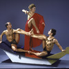 Martha Graham Dance Company, studio portrait of dancers Larry White, Judith Garay and Jean-Louis Morin in "Circe", choreography by Martha Graham