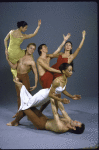 Martha Graham Student Company with (Back 2R-R) Mark Denchy and Susan Kikuchi, in a Martha Graham production of "Diversion of Angels" (New York)