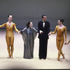 Martha Graham Dance Company; "Acts of Light" curtain call with (2L-2R) Peter Sparling, Martha Graham, Halston, and Peggy Lyman, choreography by Martha Graham
