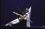 Mikhail Baryshnikov in Martha Graham's "El Penitente," supported by Peter London in a mask by Isamu Noguchi