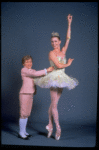 Ballerina Darci Kistler and child actor/dancer Macaulay Culkin in costumes as Sugar Plum Fairy and Prince for the filming of NYC Ballet production of Tchaikovsky's "The Nutcracker".