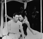 Actors Gregory Hines (as jazzman Jelly Roll Morton) and Tonya Pinkins in a scene from the Broadway musical "Jelly's Last Jam".