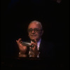 Musician Larry Adler with harmonica. (New York)