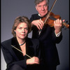 Publicity shot of conductor Marin Alsop with her father Lamar Alsop, first violinist with New York City Ballet orchestra (New York)