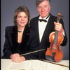 Publicity shot of conductor Marin Alsop with her father Lamar Alsop, first violinist with New York City Ballet orchestra (New York)