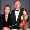 Publicity shot of conductor Marin Alsop with her father Lamar Alsop, first violinist with New York City Ballet orchestra (New York)