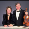 Publicity shot of conductor Marin Alsop with her father Lamar Alsop, first violinist with New York City Ballet orchestra (New York)