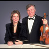Publicity shot of conductor Marin Alsop with her father Lamar Alsop, first violinist with New York City Ballet orchestra (New York)