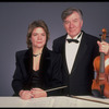 Publicity shot of conductor Marin Alsop with her father Lamar Alsop, first violinist with New York City Ballet orchestra (New York)