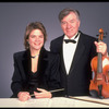 Publicity shot of conductor Marin Alsop with her father Lamar Alsop, first violinist with New York City Ballet orchestra (New York)