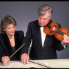 Publicity shot of conductor Marin Alsop with her father Lamar Alsop, first violinist with New York City Ballet orchestra (New York)