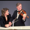 Publicity shot of conductor Marin Alsop with her father Lamar Alsop, first violinist with New York City Ballet orchestra (New York)