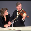Publicity shot of conductor Marin Alsop with her father Lamar Alsop, first violinist with New York City Ballet orchestra (New York)