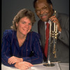 Publicity shot of Concordia conductor Marin Alsop with guest artist trumpeter Clark Terry (New York)