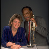 Publicity shot of Concordia conductor Marin Alsop with guest artist trumpeter Clark Terry (New York)