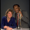 Publicity shot of Concordia conductor Marin Alsop with guest artist trumpeter Clark Terry (New York)