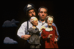 Puppeteer Eric Bass (R) and the Sandglass Theater company in a scene from theater piece "Invitations to Heaven" at the Brooklyn Academy of Music (Brooklyn)