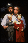 Puppeteer Eric Bass (R) and the Sandglass Theater company in a scene from theater piece "Invitations to Heaven" at the Brooklyn Academy of Music (Brooklyn)